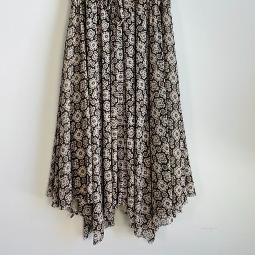 Michael‎ Kors Babydoll Mesh Overlay Midi Dress Large Boho Asymmetrical - Picture 7 of 8